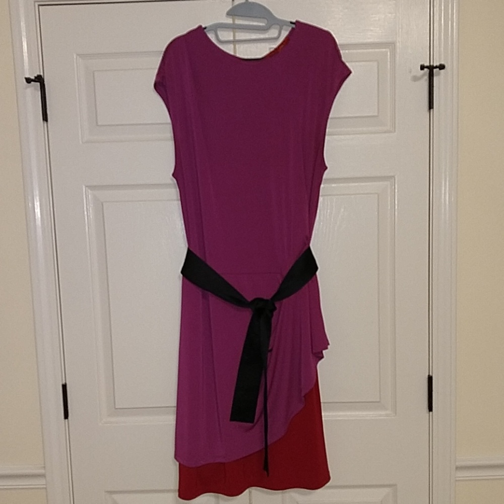 Fuchsia and red dress